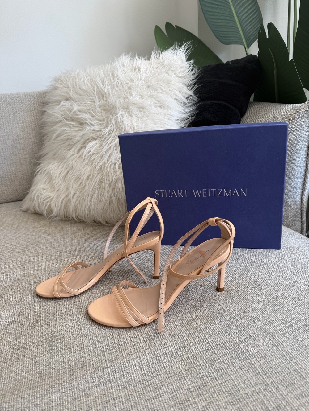 Stuart Weitzman Nude Strappy Heels